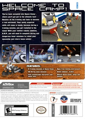 Space Camp box cover back